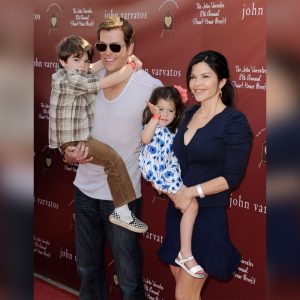 WEST HOLLYWOOD, CA - MARCH 13: Agent Patrick Whitesell (L), his wife Lauren Sanchez and their children Evan and Ella arrive at John Varvatos' 8th Annual Stuart House Benefit at the John Varvatos Boutique on March 13, 2011 in West Hollywood, California. (Photo by Kevin Winter/Getty Images)