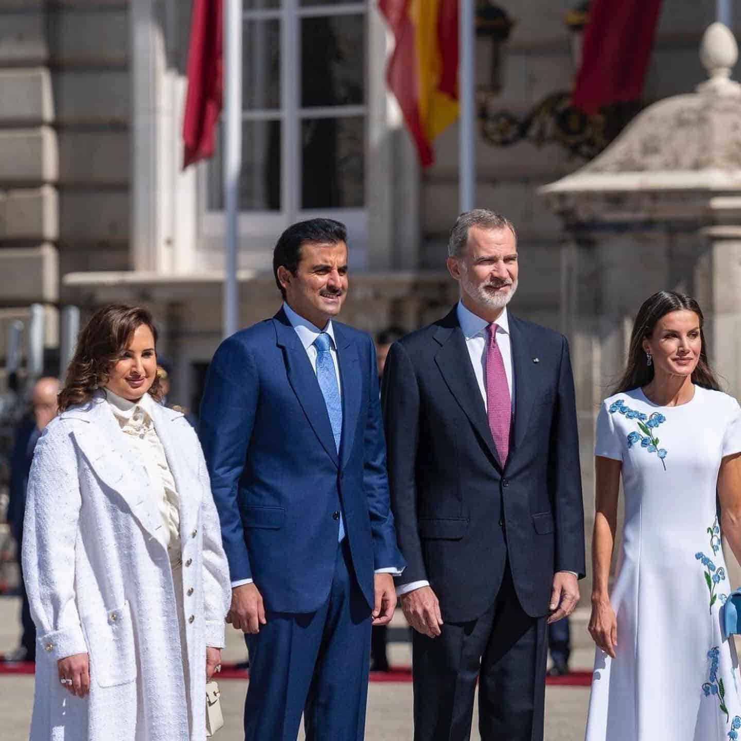 اسبانيا امير قطر وزوجته 